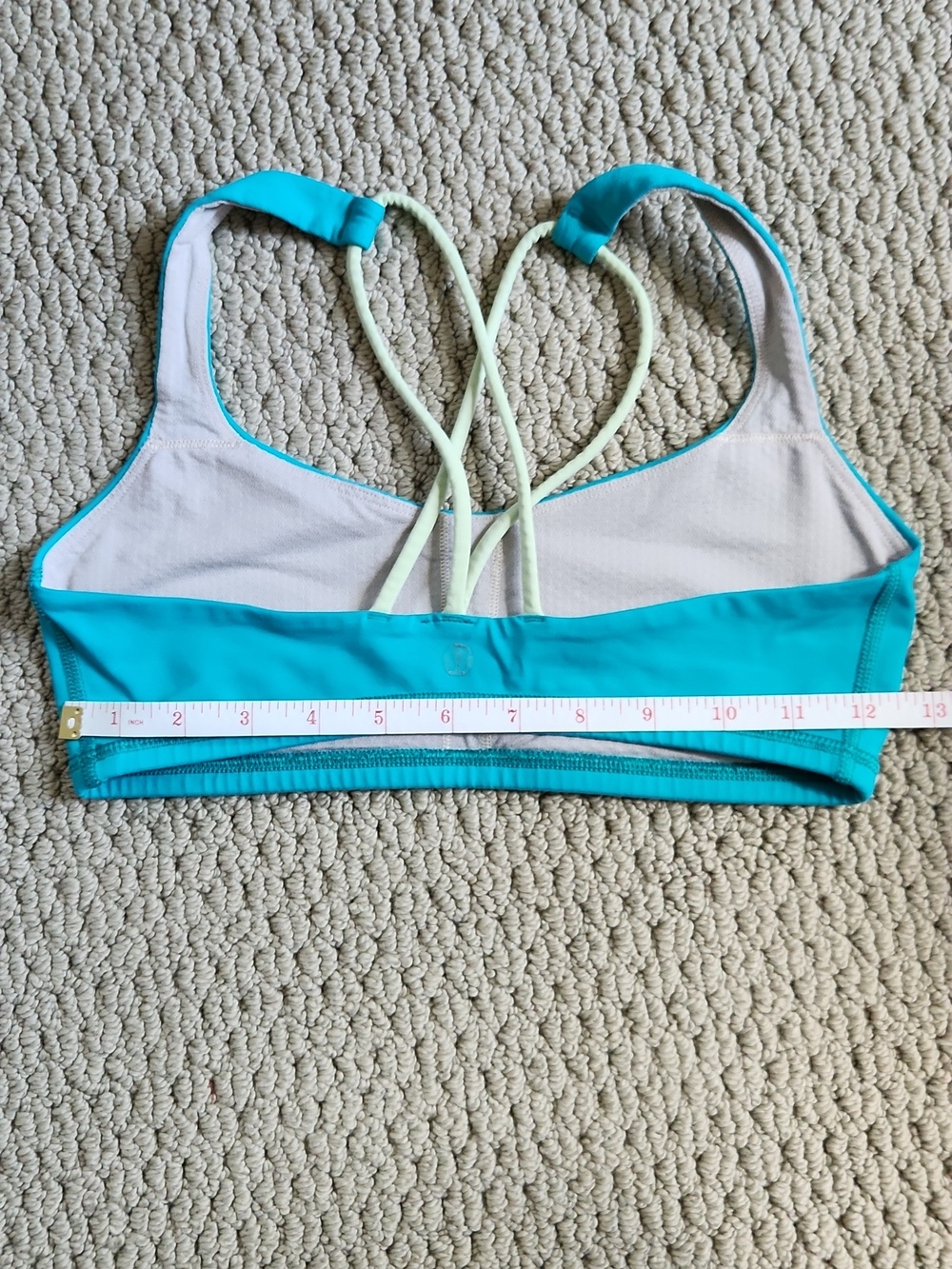 Lululemon Free To Be Bra 6 Blue Tropics Clear Mint - Picture 3 of 3
